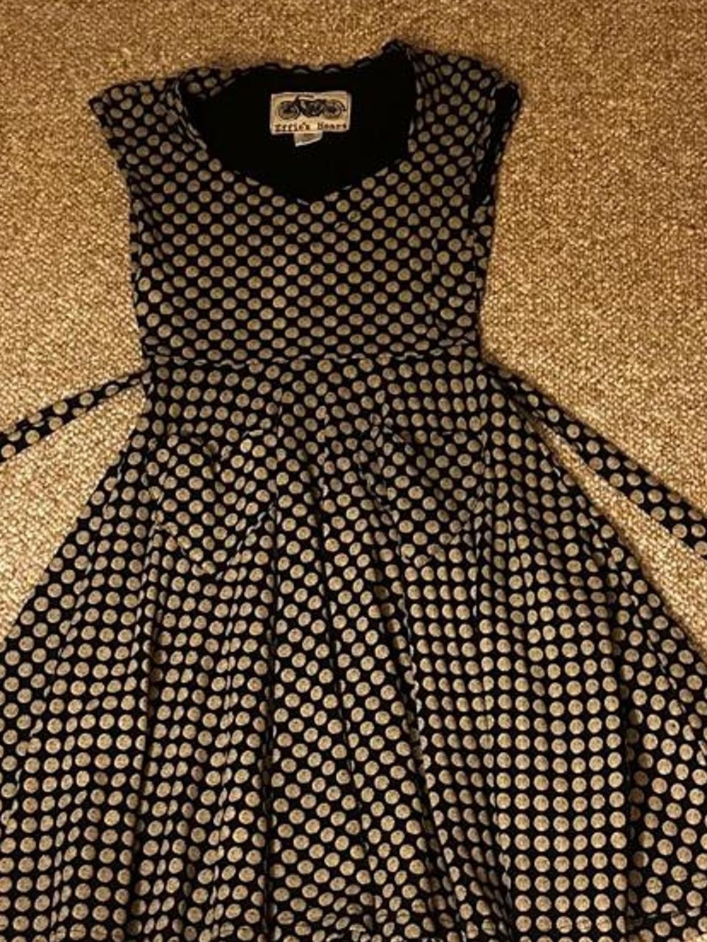 Retro Polka Dot Fit & Flare Dress - Black & White